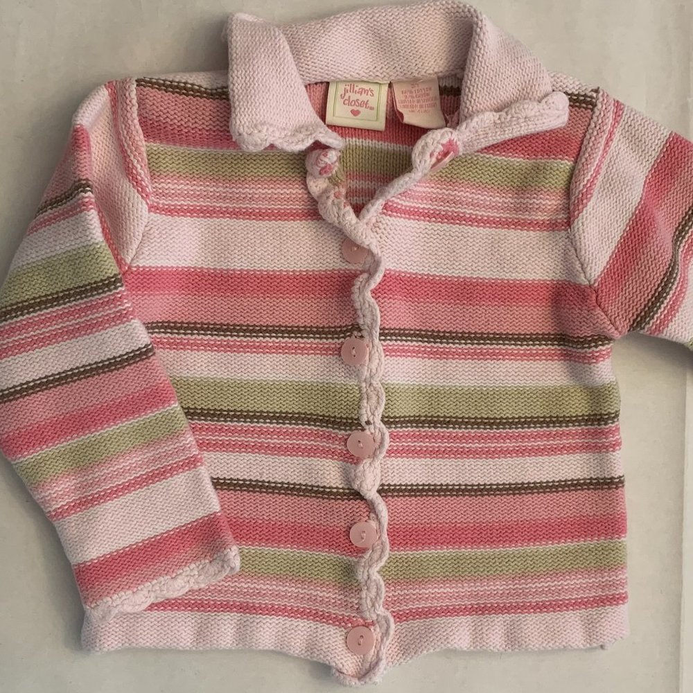 Jillian's Closet	Button up sweater Ruffles hemline